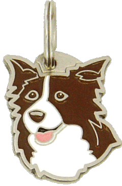 BORDER COLLIE BROWN  - pet ID tag, dog ID tags, pet tags, personalized pet tags MjavHov - engraved pet tags online